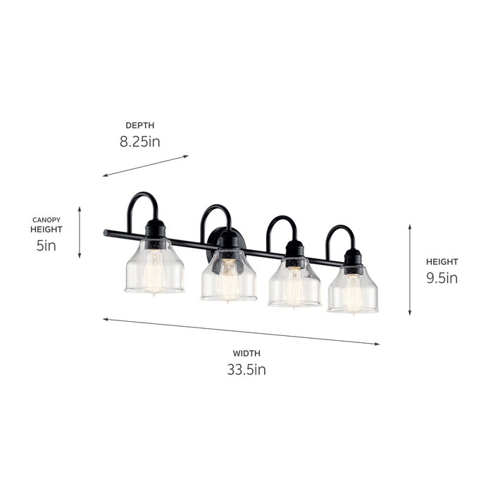 Kichler 45974BK Four Light Bath, Black (4)