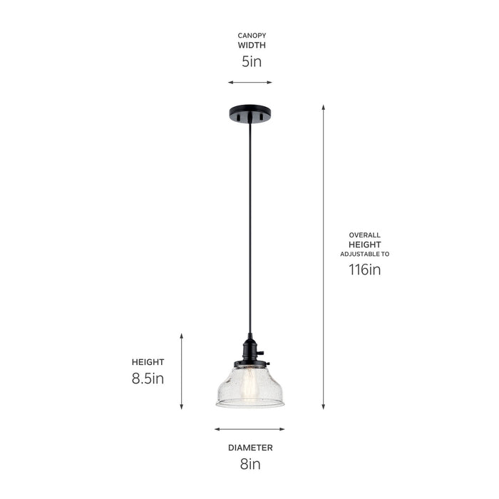 Kichler 43850BK One Light Mini Pendant, Black (2)