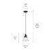 Kichler 43851BK One Light Mini Pendant, Black (2)