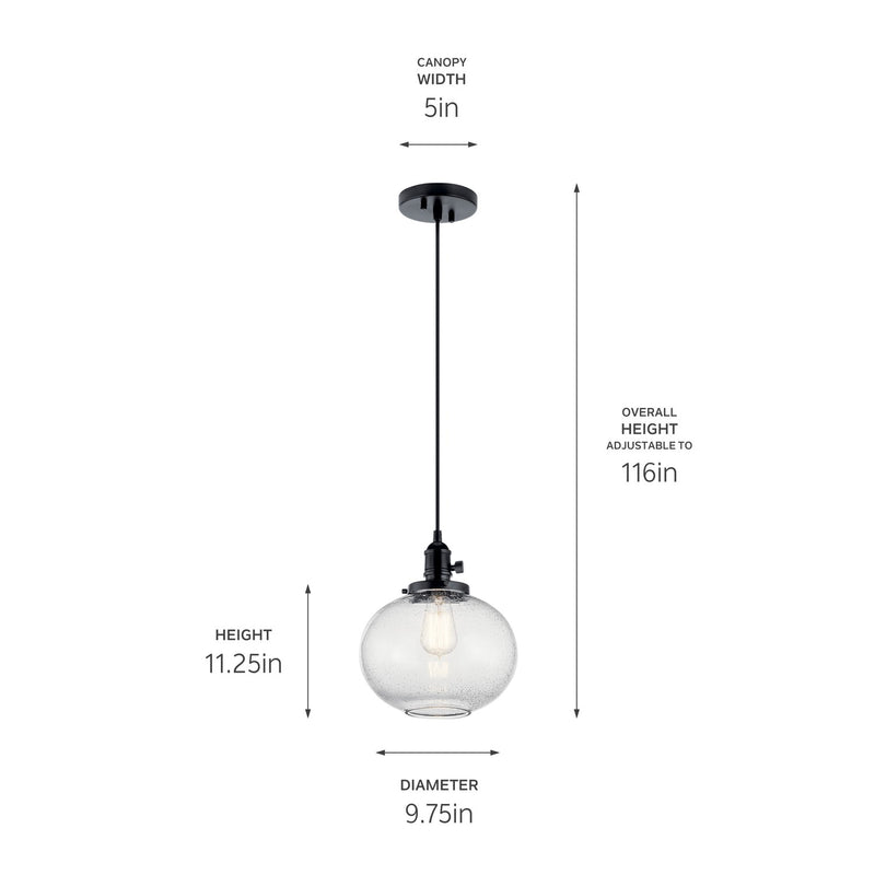 Kichler 43852BK One Light Mini Pendant, Black (2)