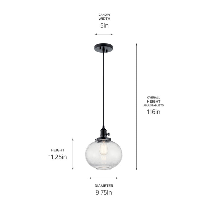 Kichler 43852BK One Light Mini Pendant, Black (2)