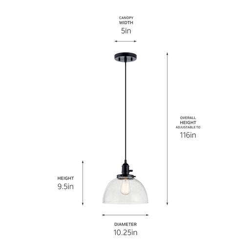 Kichler 43853BK One Light Mini Pendant, Black (2)