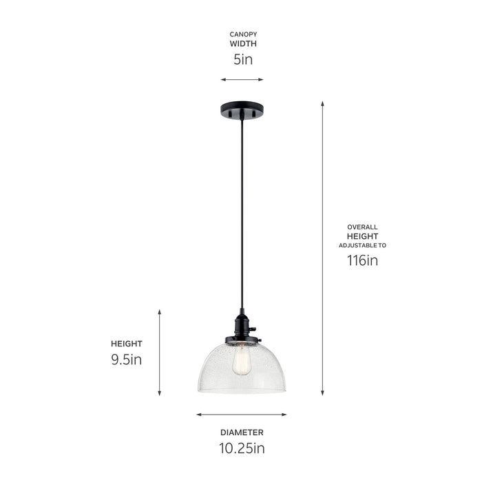 Kichler 43853BK One Light Mini Pendant, Black (2)