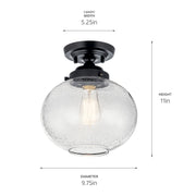 Kichler 42296BK One Light Semi Flush Mount, Black (2)