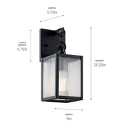 Kichler 59005BKT One Light Outdoor Wall Mount, Black (3)