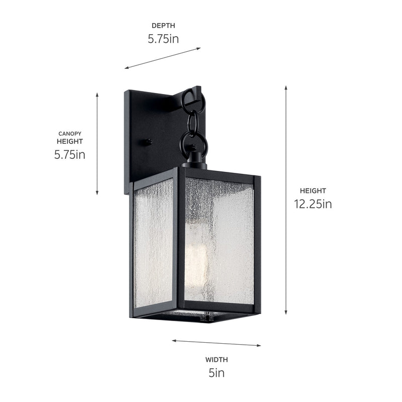 Kichler 59005BKT One Light Outdoor Wall Mount, Black (3)