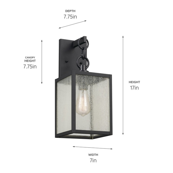 Kichler 59006BKT One Light Outdoor Wall Mount, Black (3)