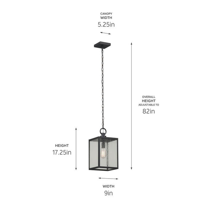 Kichler 59008BKT One Light Outdoor Pendant / Semi Flush, Black Textured (4)