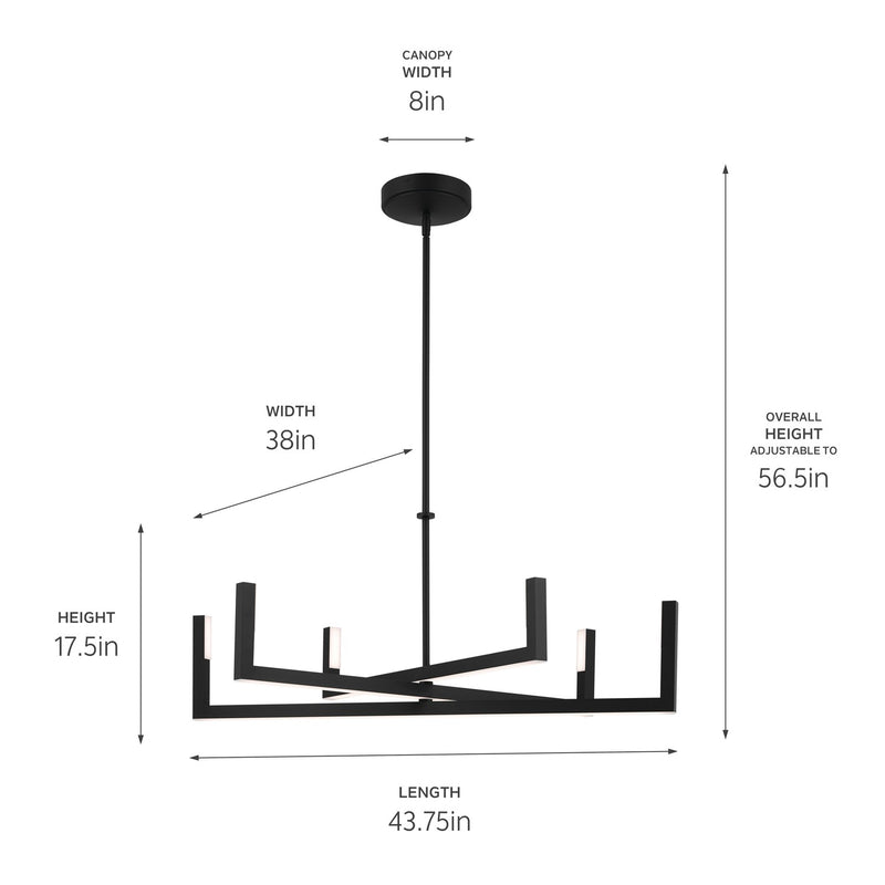 Kichler 84328MBK LED Chandelier, Matte Black (6)
