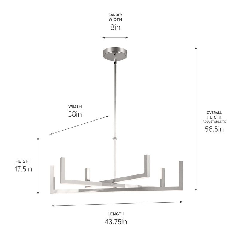 Kichler 84328PN LED Chandelier, Polished Nickel (6)