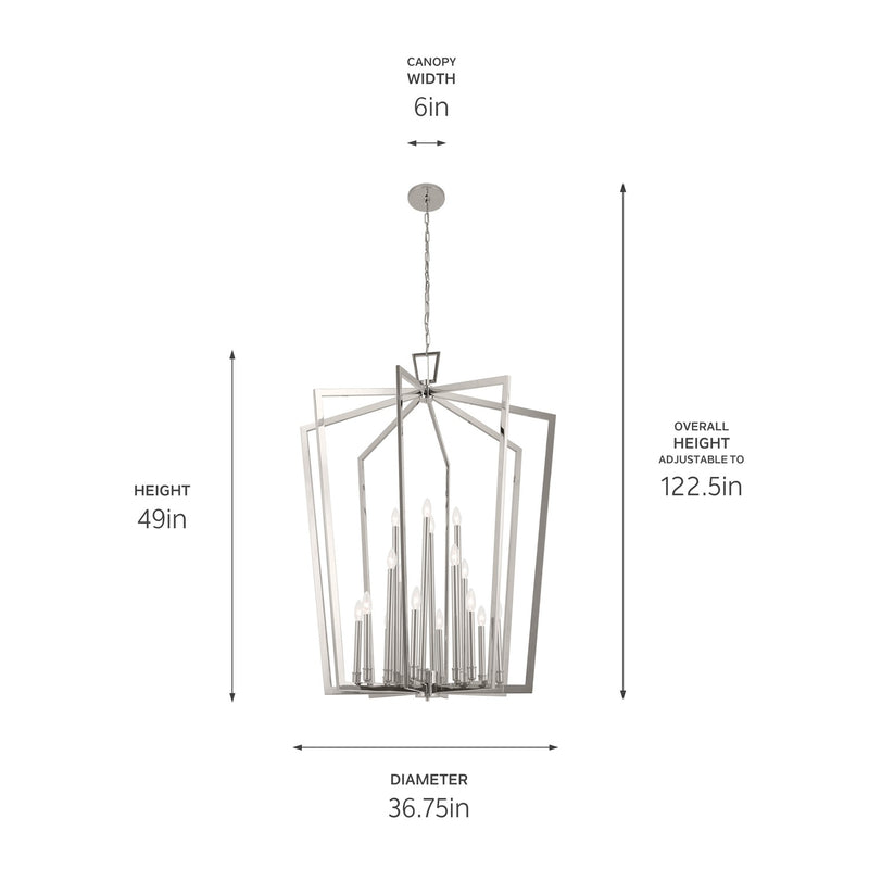 Kichler 43499PN 16 Light Foyer Pendant, Polished Nickel (4)