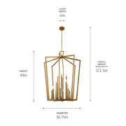 Kichler 43499NBR 16 Light Foyer Pendant, Natural Brass (4)