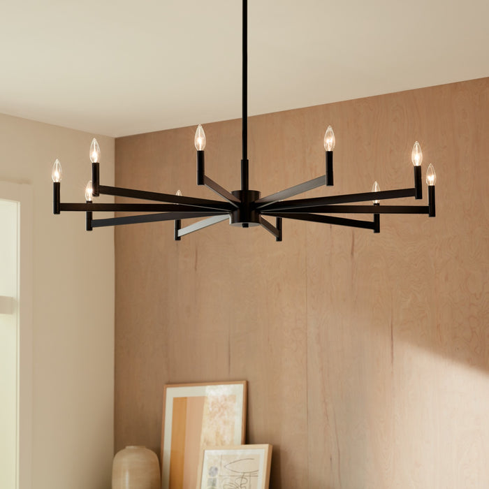 Kichler 52613BK Ten Light Chandelier, Black (6)