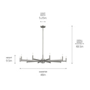 Kichler 52613SN Ten Light Chandelier, Satin Nickel (5)