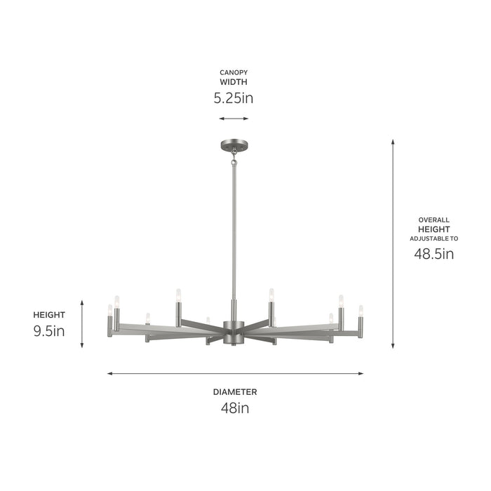 Kichler 52613SN Ten Light Chandelier, Satin Nickel (5)