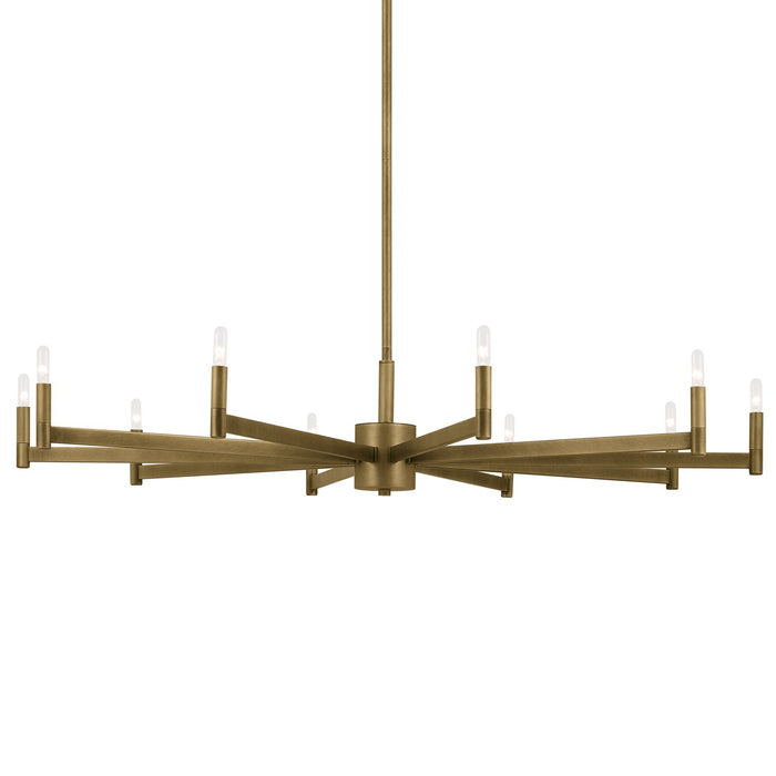 Kichler 52613NBR Ten Light Chandelier, Natural Brass (2)