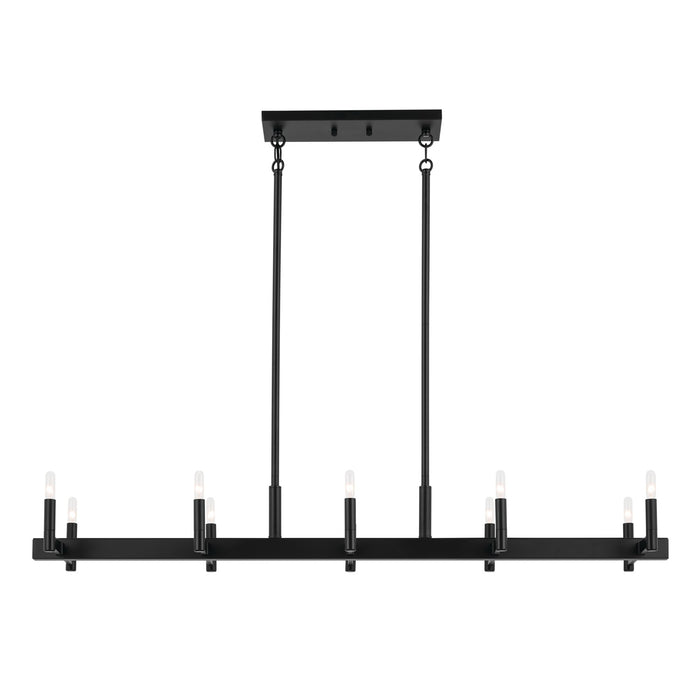 Kichler 52614BK Ten Light Linear Chandelier, Black (2)
