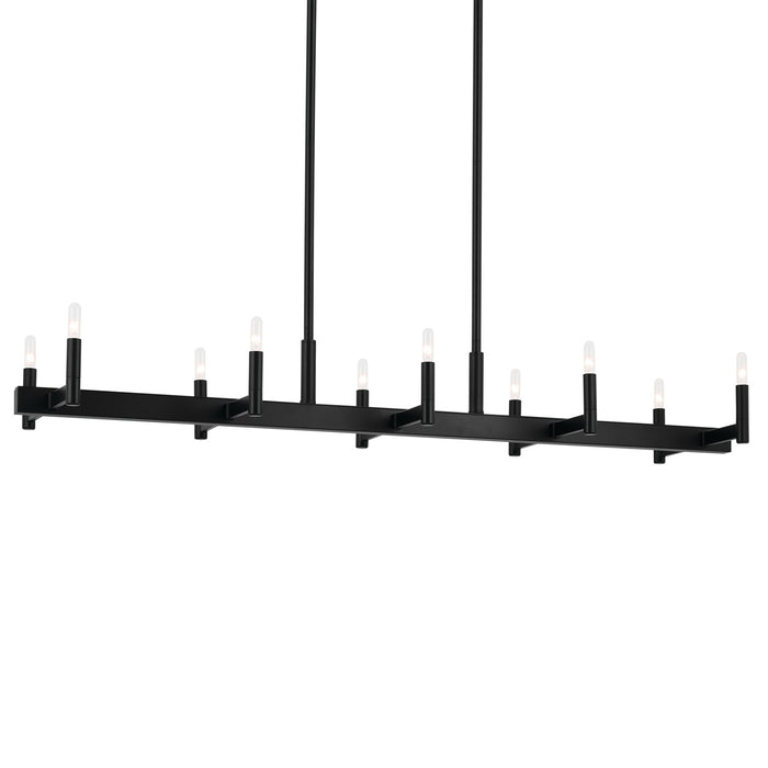 Kichler 52614BK Ten Light Linear Chandelier, Black (3)