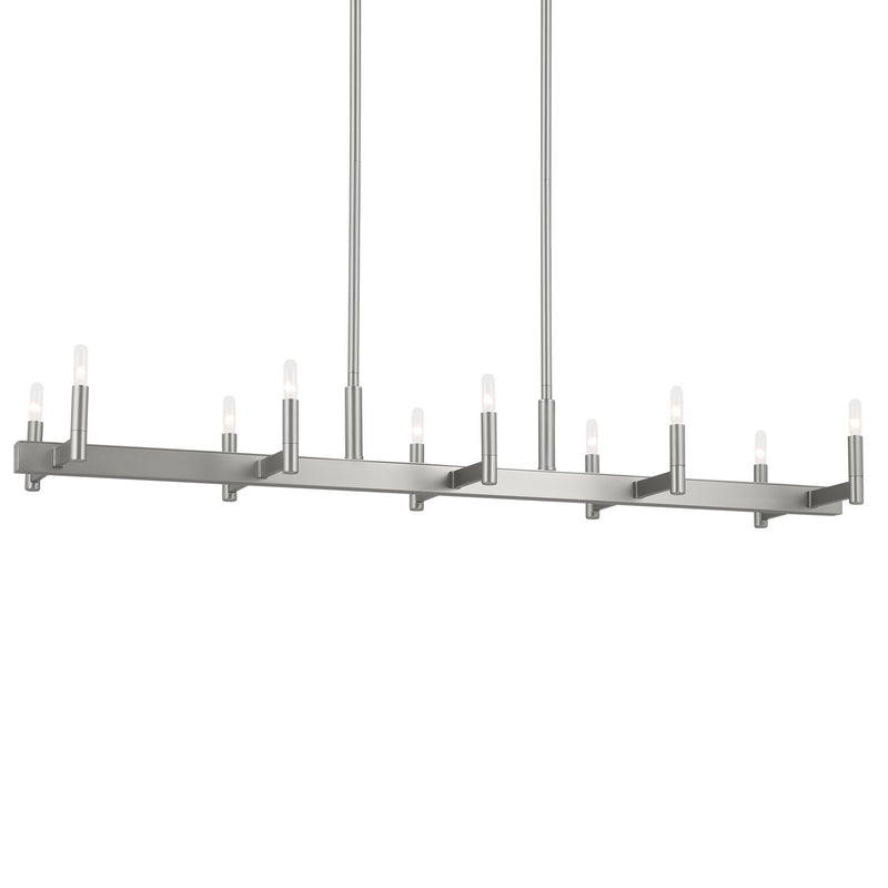 Kichler 52614SN Ten Light Linear Chandelier, Satin Nickel (3)