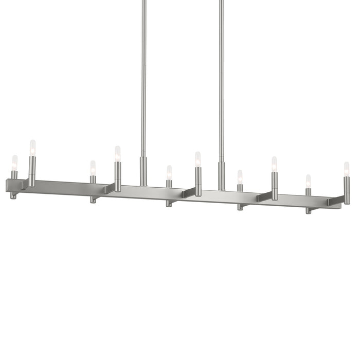 Kichler 52614SN Ten Light Linear Chandelier, Satin Nickel (3)