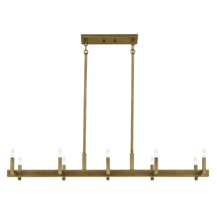 Kichler 52614NBR Ten Light Linear Chandelier, Natural Brass (2)