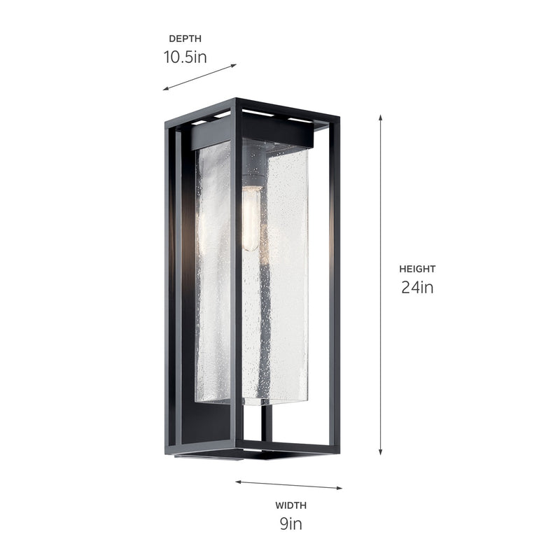 Kichler 59063BSL One Light Outdoor Wall Mount, Black with Silver Highlights (4)