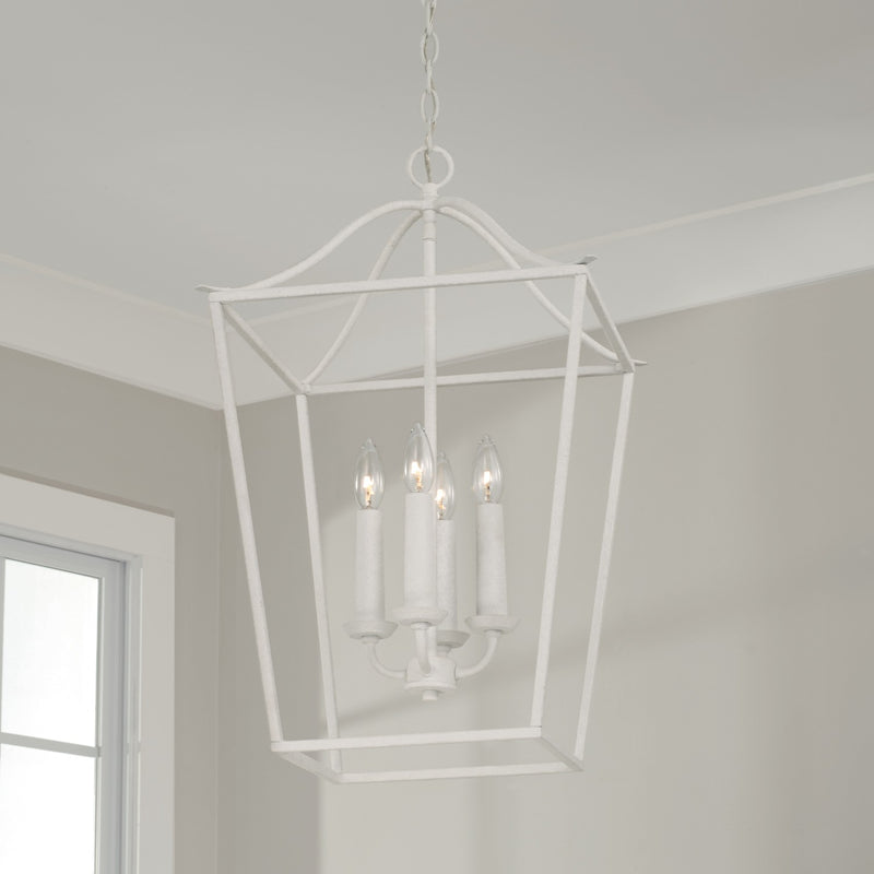 Capital Lighting 550641XW Grady Four Light Foyer Pendant, Textured White Alternate Image 3.jpg