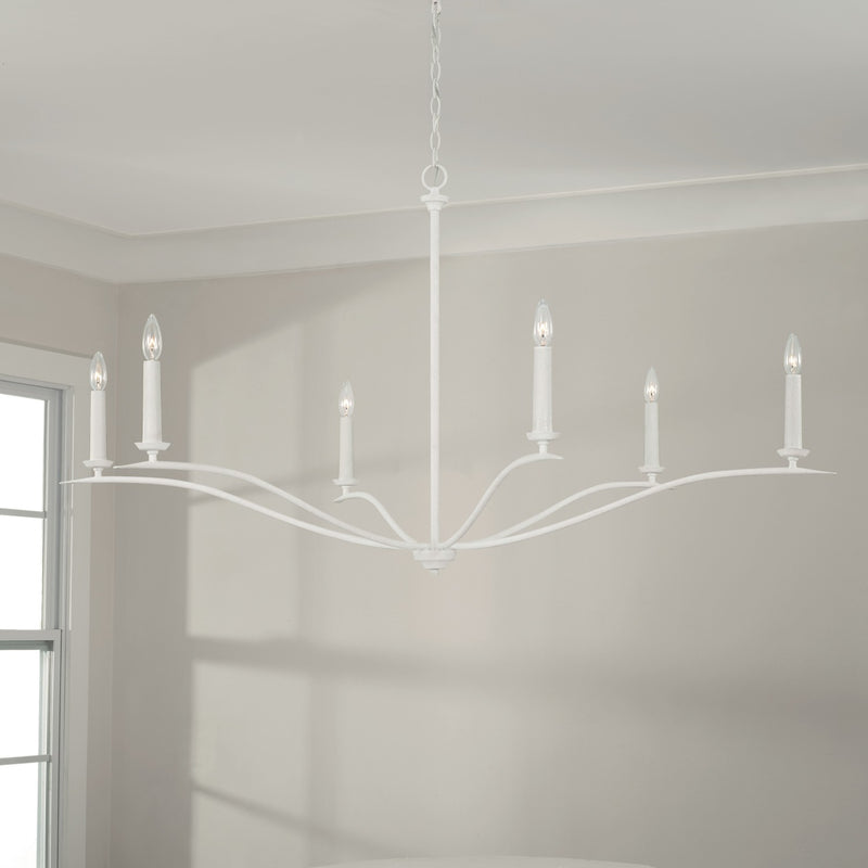 Capital Lighting 450661XW Grady Six Light Chandelier, Textured White Alternate Image 3.jpg