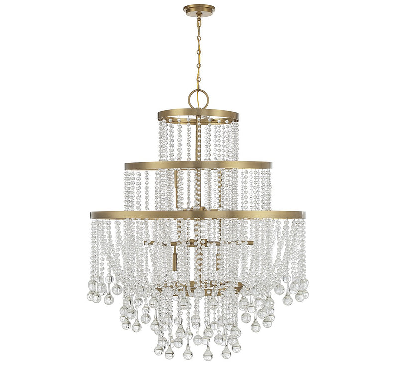 Savoy House 1-1868-15-322 15 Light Chandelier, Warm Brass (2)