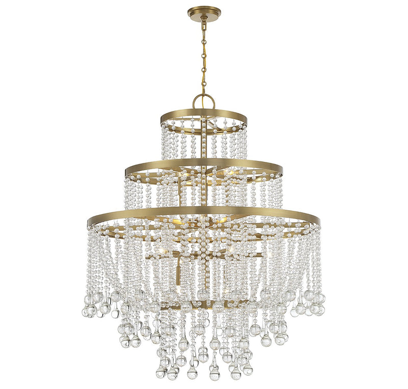 Savoy House 1-1868-15-322 15 Light Chandelier, Warm Brass (3)