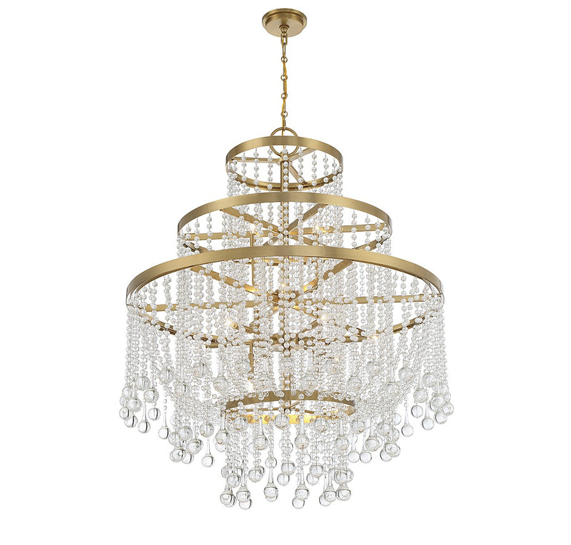 Savoy House 1-1868-15-322 15 Light Chandelier, Warm Brass (4)