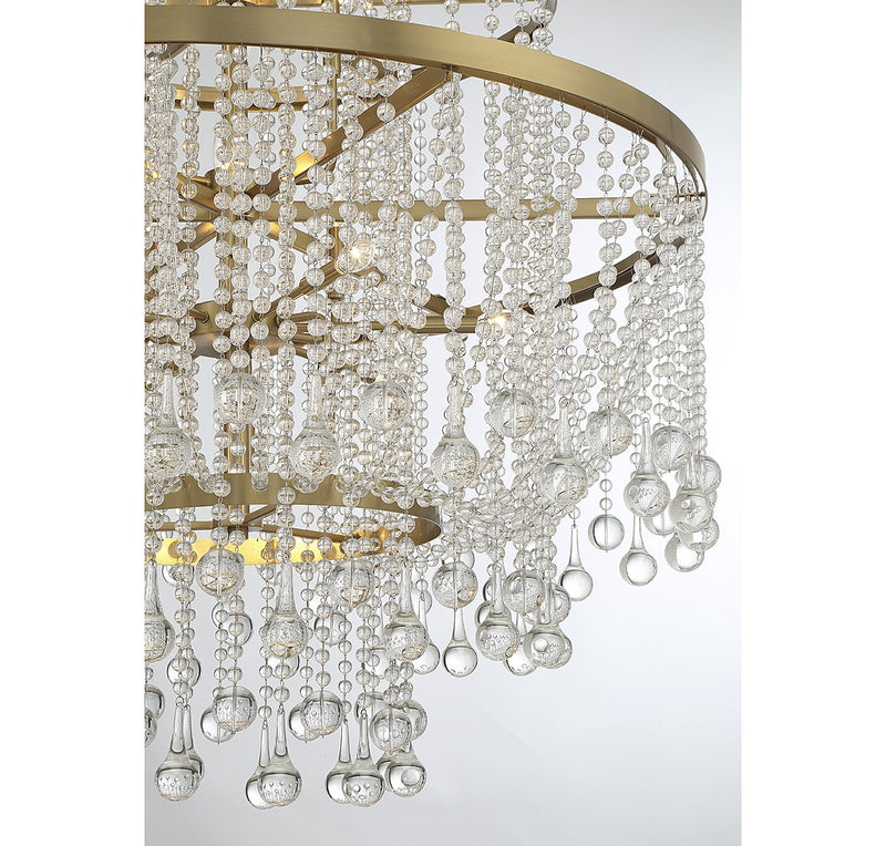 Savoy House 1-1868-15-322 15 Light Chandelier, Warm Brass (5)