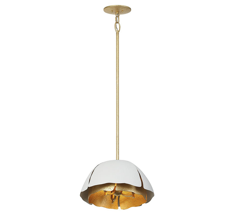 Savoy House 7-1398-3-14 Three Light Pendant, Cavalier Gold w/Royal White (4)