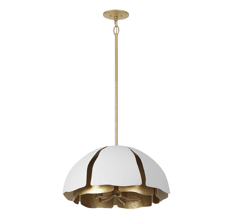 Savoy House 7-1399-5-14 Five Light Pendant, Cavalier Gold w/Royal White (2)