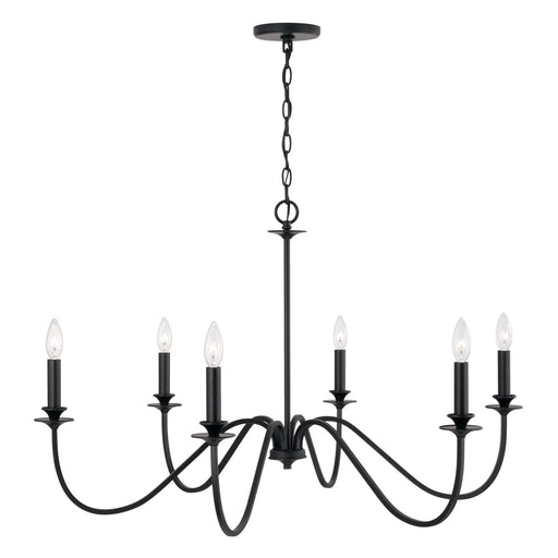 Capital Lighting AA1029MB Six Light Chandelier, Matte Black (2)