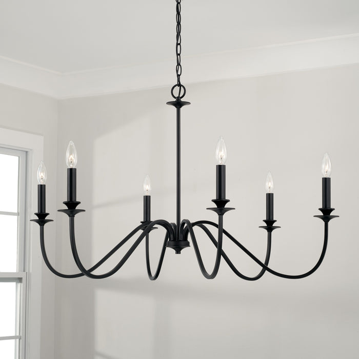 Capital Lighting AA1029MB Six Light Chandelier, Matte Black (4)