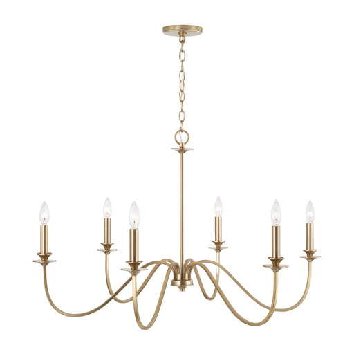 Capital Lighting AA1029MA Six Light Chandelier, Matte Brass (2)