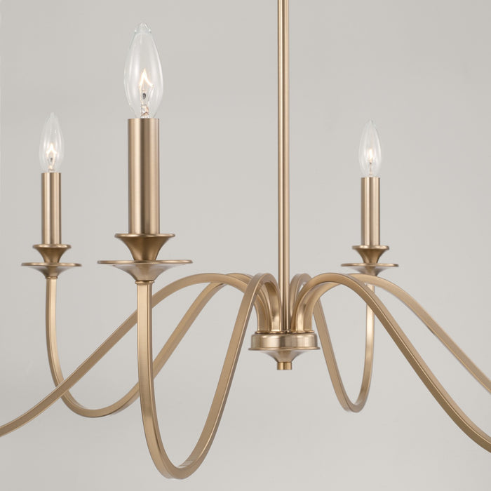 Capital Lighting AA1029MA Six Light Chandelier, Matte Brass (3)