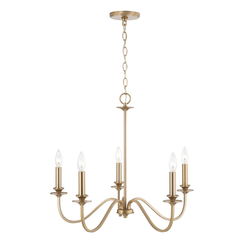 Capital Lighting AA1023MA Five Light Chandelier, Matte Brass (2)