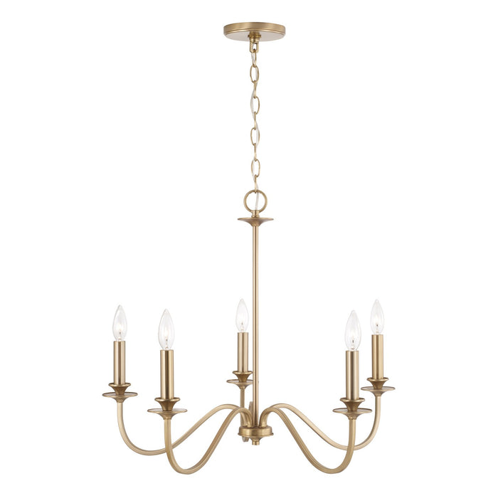 Capital Lighting AA1023MA Five Light Chandelier, Matte Brass (2)