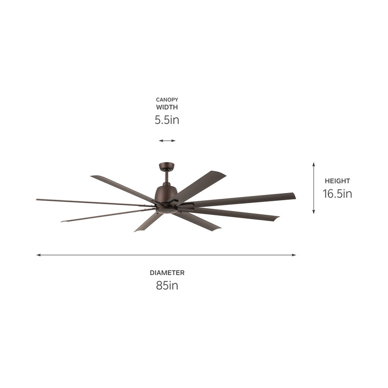 Kichler 310285SNB 84"Ceiling Fan, Satin Natural Bronze (4)