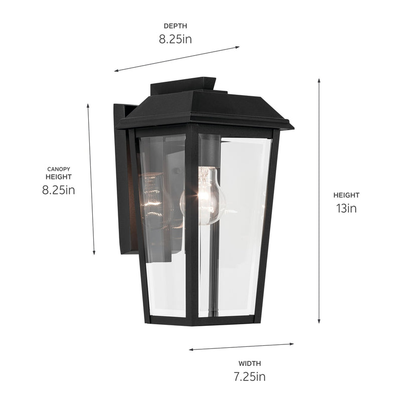 Kichler 59118BKT One Light Outdoor Wall Mount, Textured Black (5)