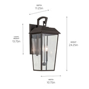 Kichler 59120OZ Two Light Outdoor Wall Mount, Olde Bronze (5)