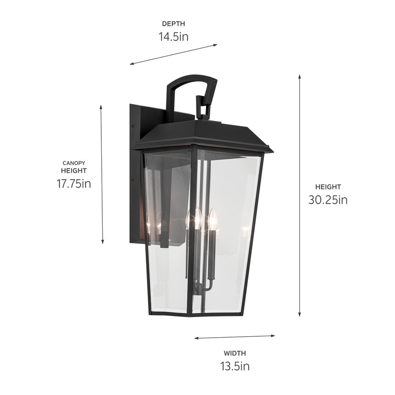 Kichler 59121BKT Three Light Outdoor Wall Mount, Textured Black (5)