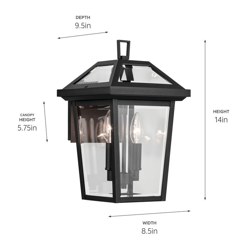 Kichler 59125BKT Two Light Outdoor Wall Mount, Textured Black (5)