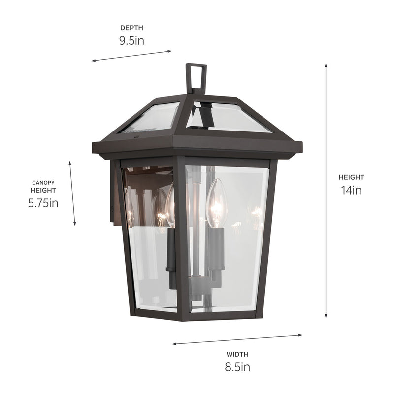 Kichler 59125OZ Two Light Outdoor Wall Mount, Olde Bronze (5)