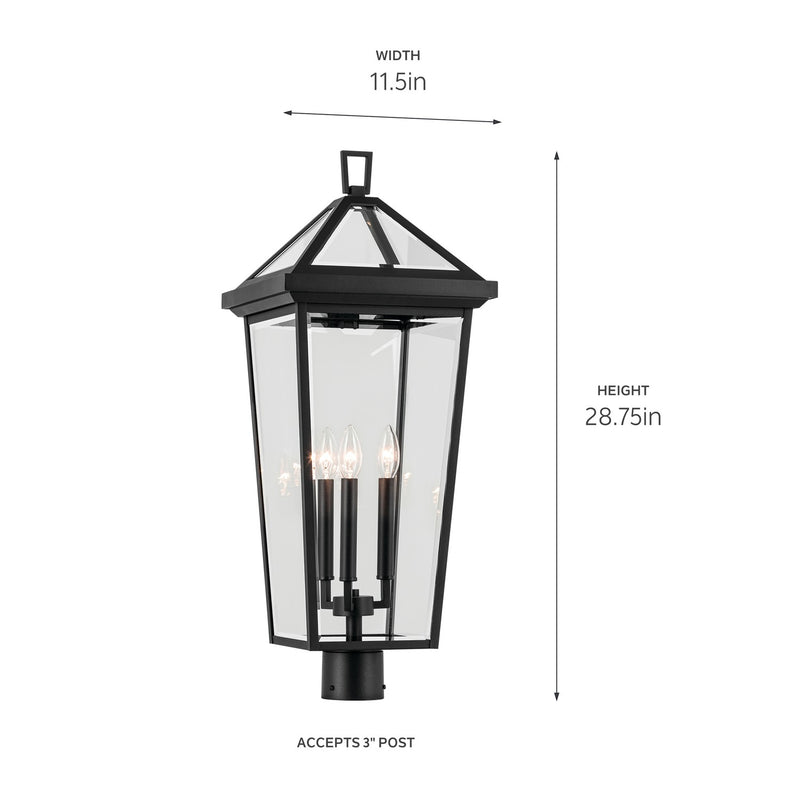 Kichler 59129BKT Three Light Outdoor Post Mount, Textured Black (6)