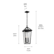 Kichler 59130BKT Two Light Outdoor Pendant, Textured Black (6)