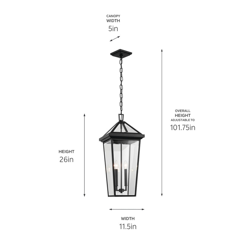 Kichler 59130BKT Two Light Outdoor Pendant, Textured Black (6)