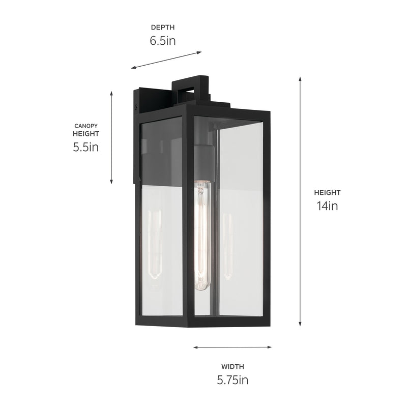 Kichler 59111BKT One Light Outdoor Wall Mount, Textured Black (4)